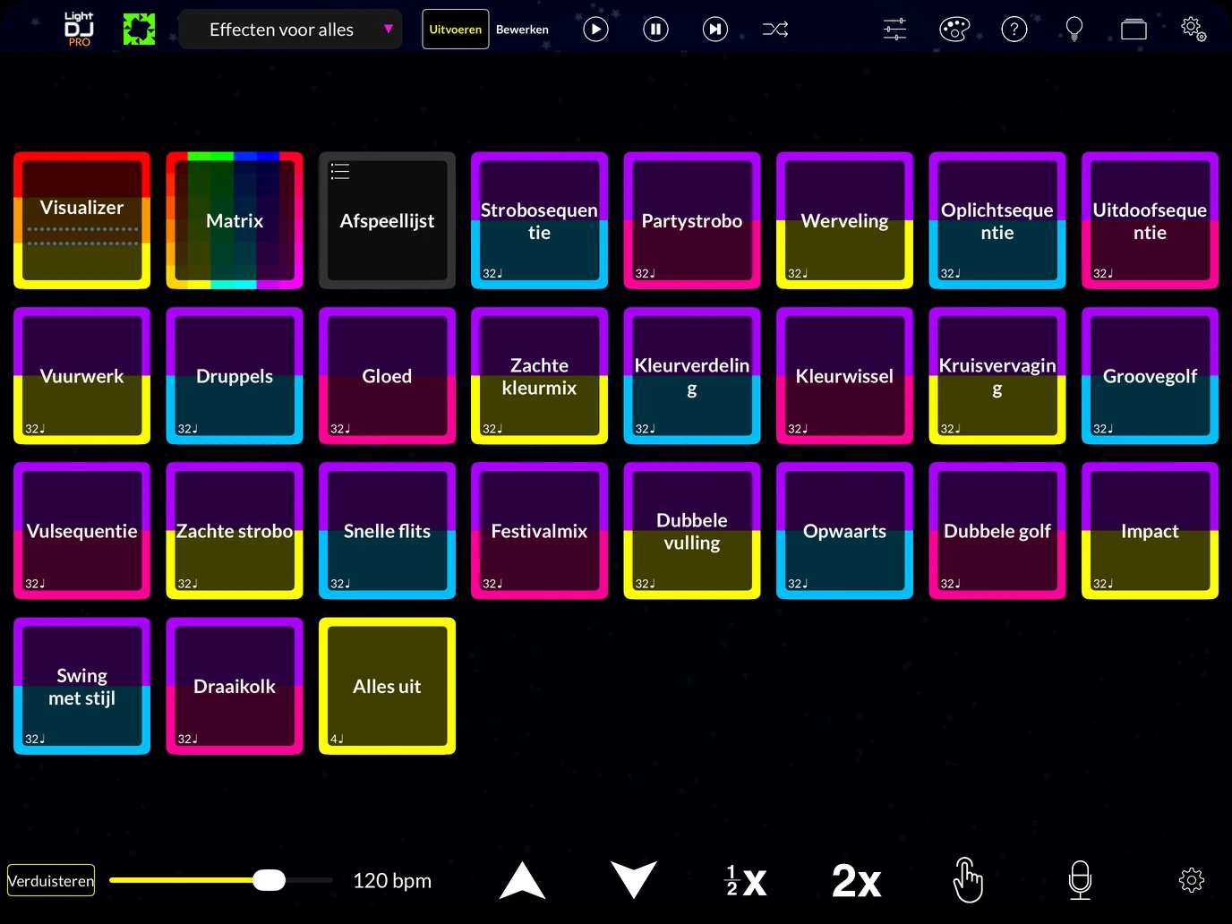 Light DJ iPad-interface